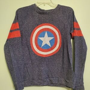 Marvel Blue and Red Captain America Sweater